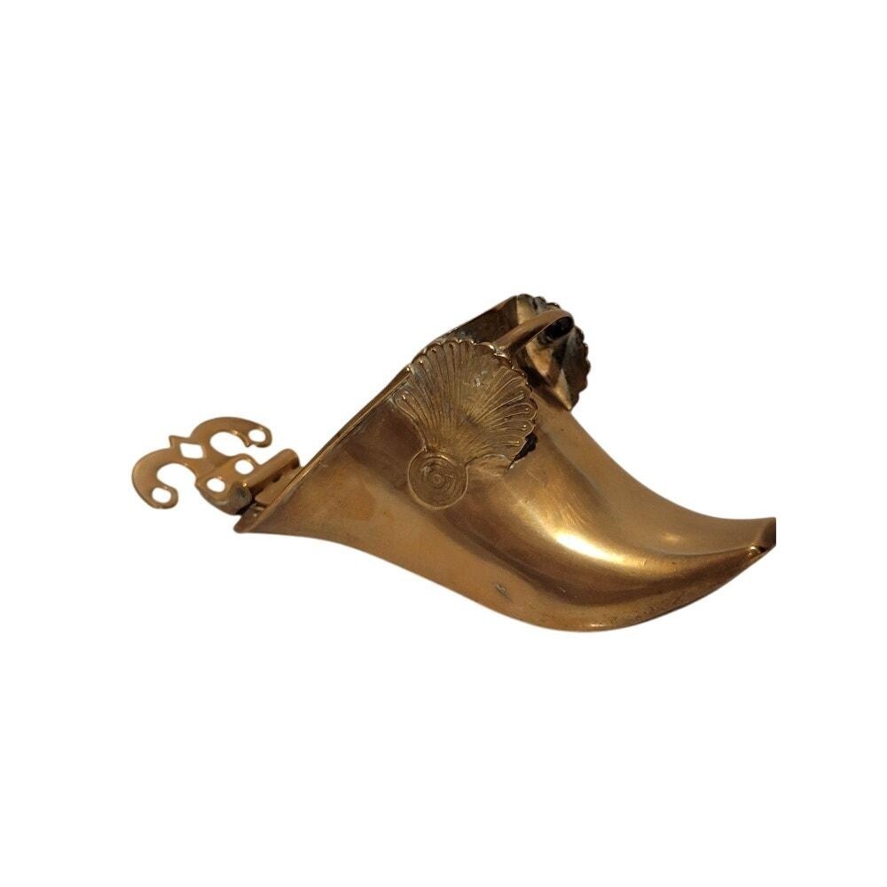 Vintage Spanish Colonial Brass Boot with Rare Wall Hanger‎ Home Decor